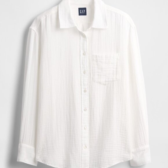 GAP Tops - NWT GAP Big Shirt Cotton Gauze Button-Down Shirt